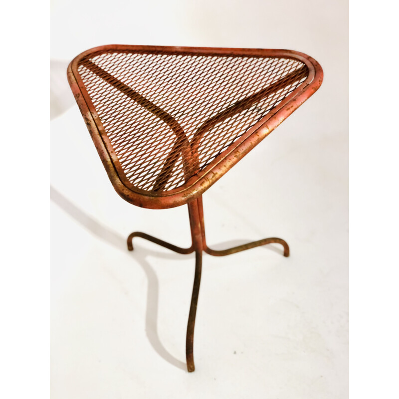 Vintage side table Orange metal 