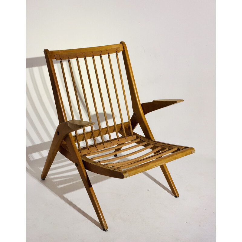 Vintage wood armchair Scandinavian