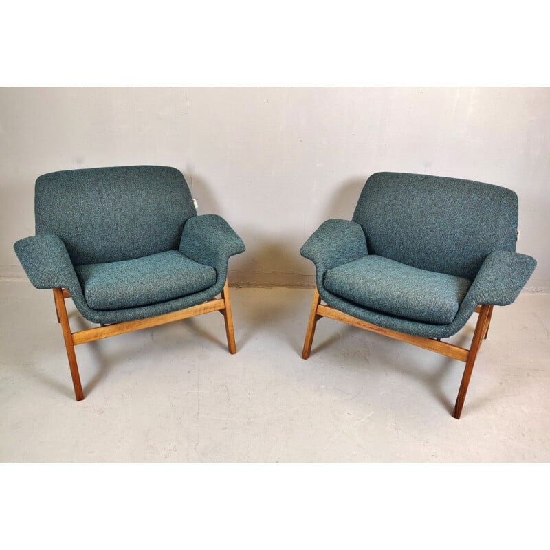 Pair Of Vintage Armchairs By Gianfranco Frattini, Italy 1960