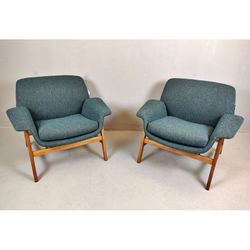 Paire De Fauteuils vintage  Par Gianfranco Frattini, Italie 1960