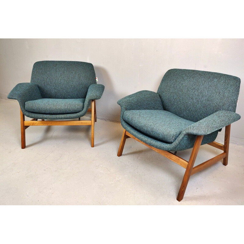 Pair Of Vintage Armchairs By Gianfranco Frattini, Italy 1960