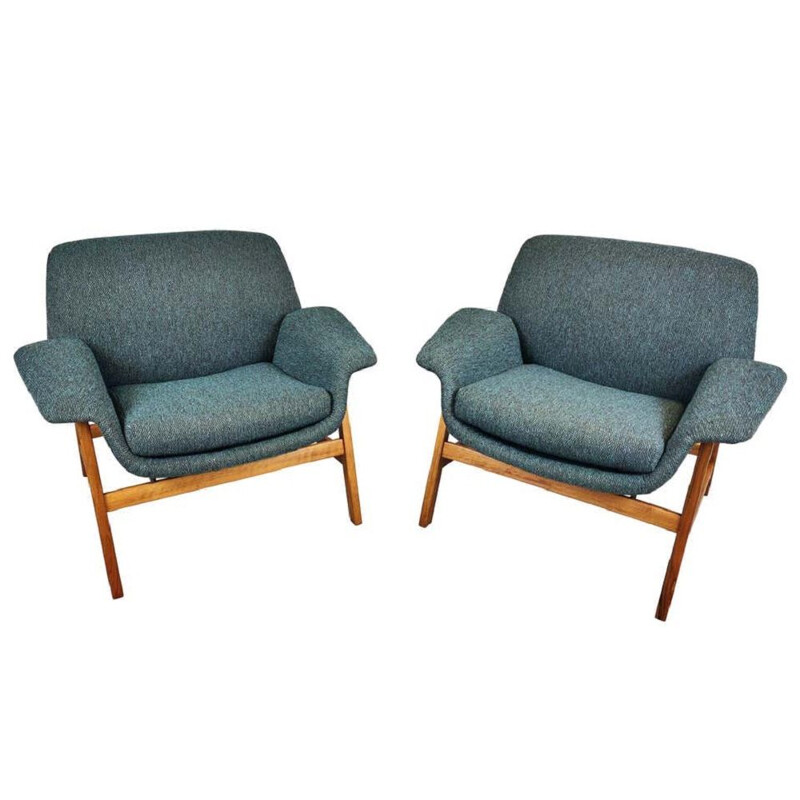 Paire De Fauteuils vintage  Par Gianfranco Frattini, Italie 1960