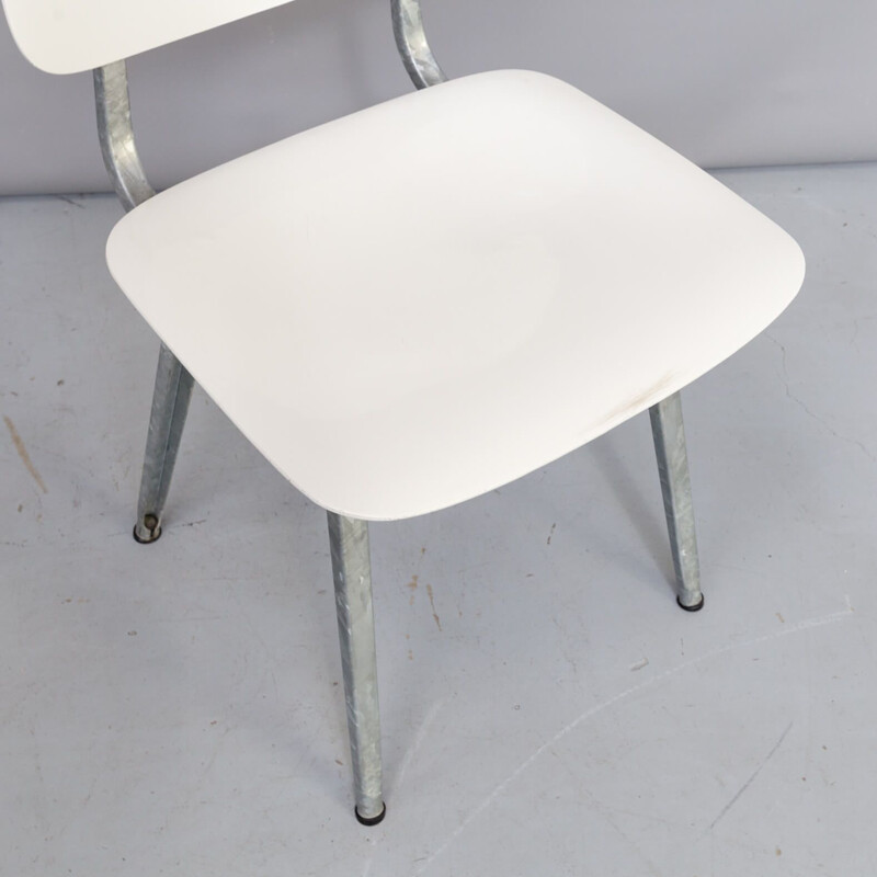 Set 6 vintage "revolt" galvanized chair for Ahrend  Friso Kramer 1950s