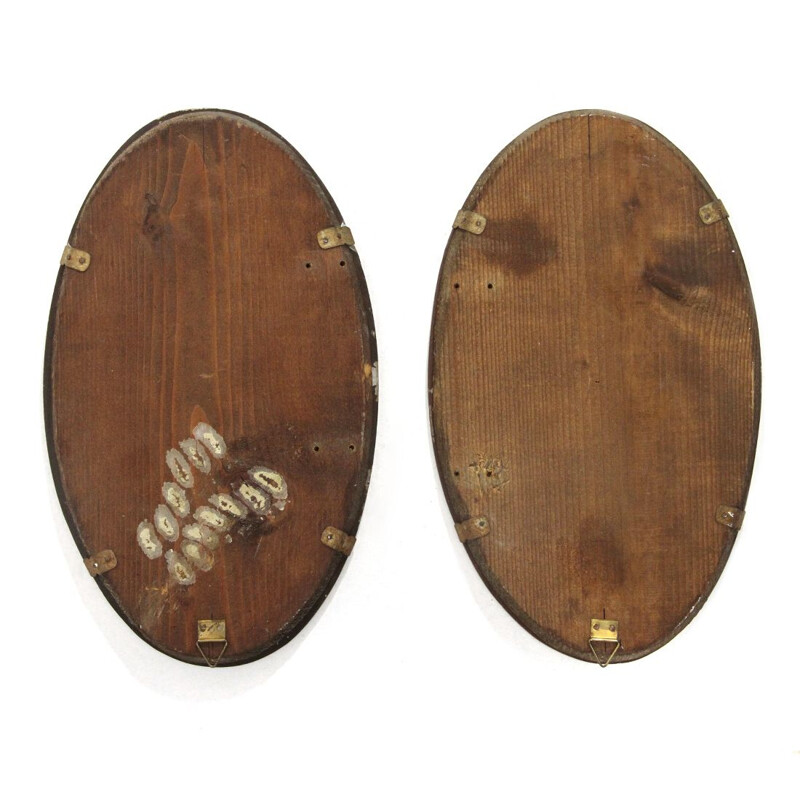 Pair of Vintage oval mirrors, Italian 1920s