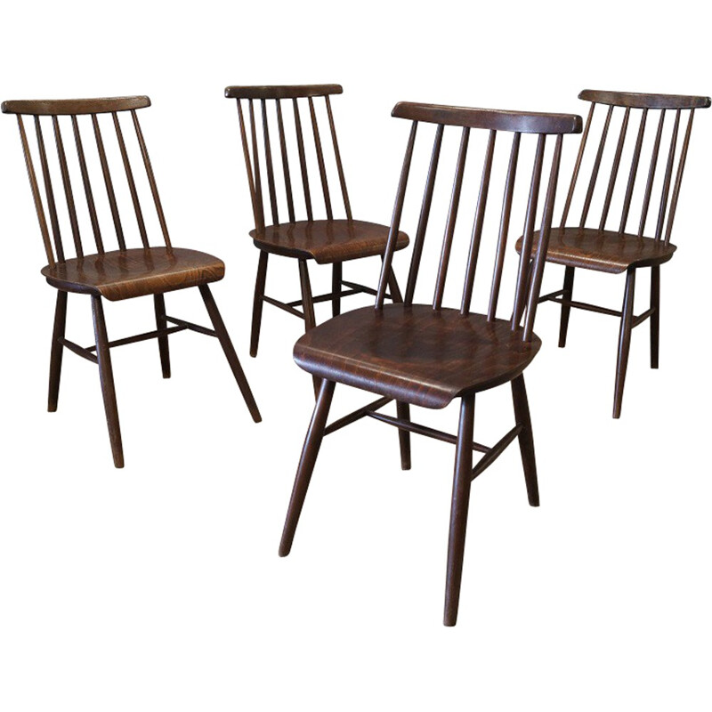 Set of 4 "Fanett" chairs, Llmari TAPIOVAARA - 1950s