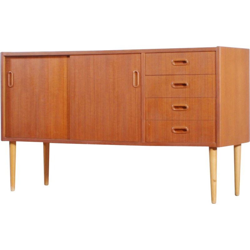 Mid century teak sideboard with four drawers -1950s