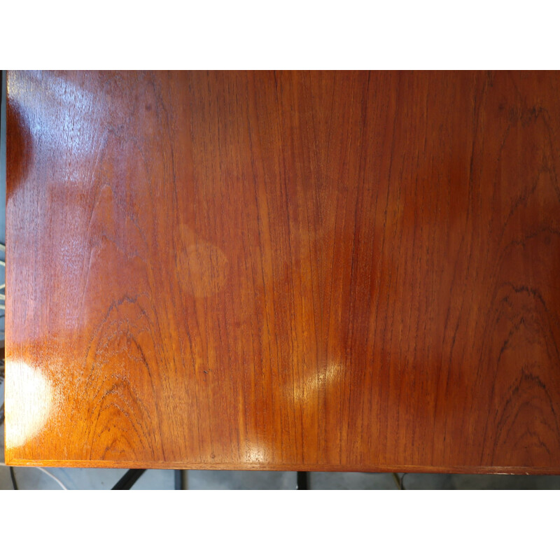 Vintage double-sided Scandinavian teak desk 1960 