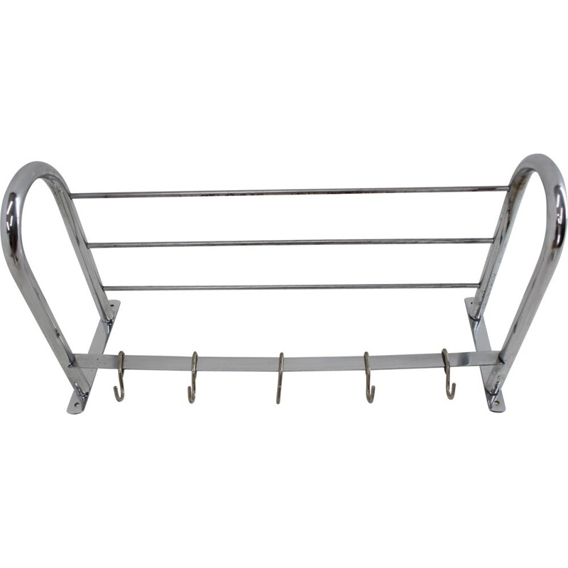 Vintage Functionalism, Bauhaus Wall Rack Coat, 5 Hooks 1930s