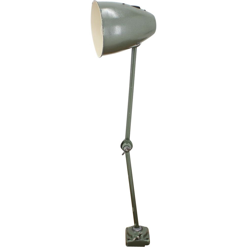 Vintage industrial metal adjustable table lamp with patina, 1950