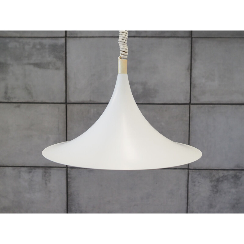 Mid century Pendant lamp metal in white Scandinavian 1960