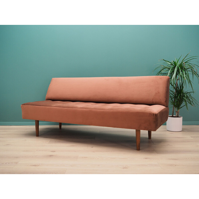 Vintage fabric sofa in brick Danish colour 1960