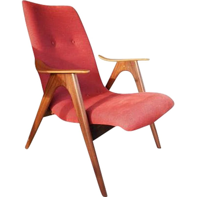 Fauteuil vintage par Louis Van Teeffelen hollandais 1950