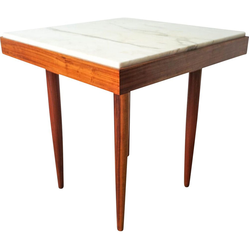 Vintage Tavern Table with Marble Top Portuguese, 1960