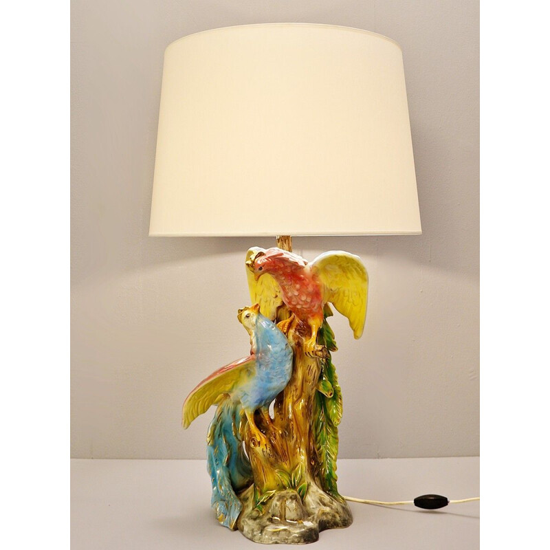 Vintage ceramic table lamp Birds