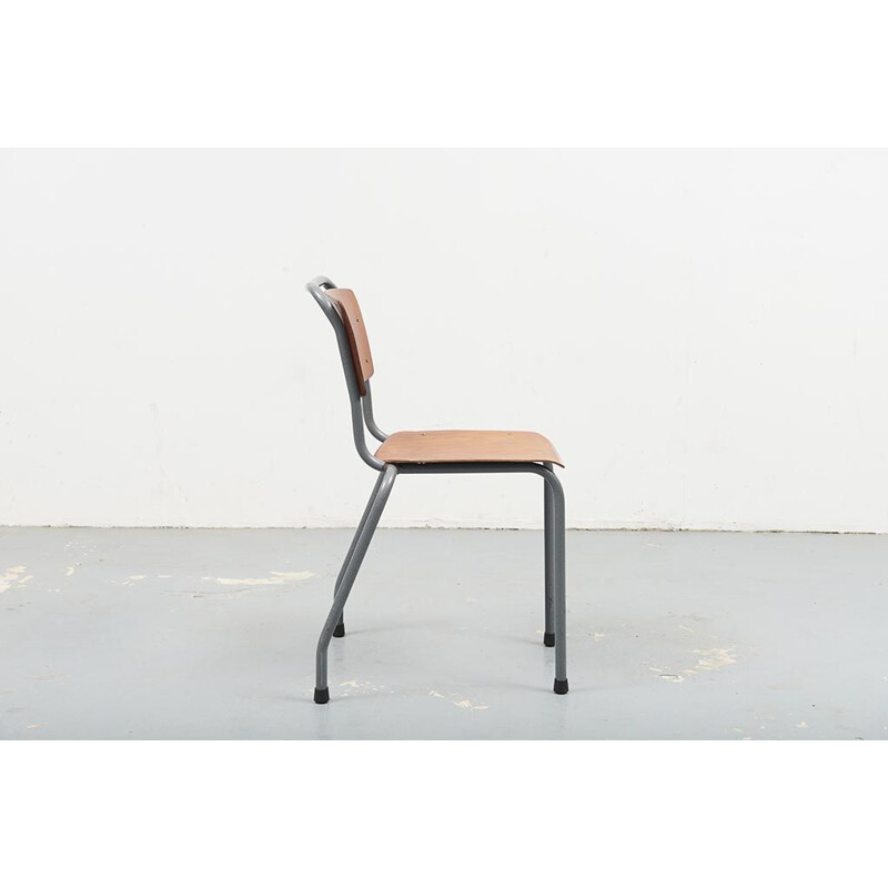  Vintage Grey Oak Chairs Gispen 106