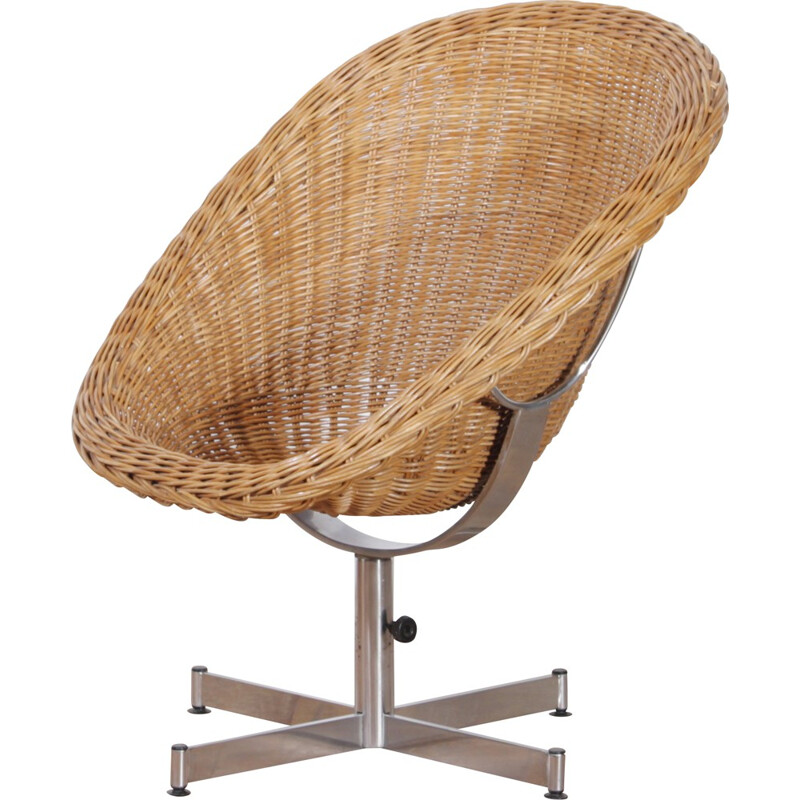 Rohé rattan lounge chair, Dirk VAN SLIEDREGT - 1950s