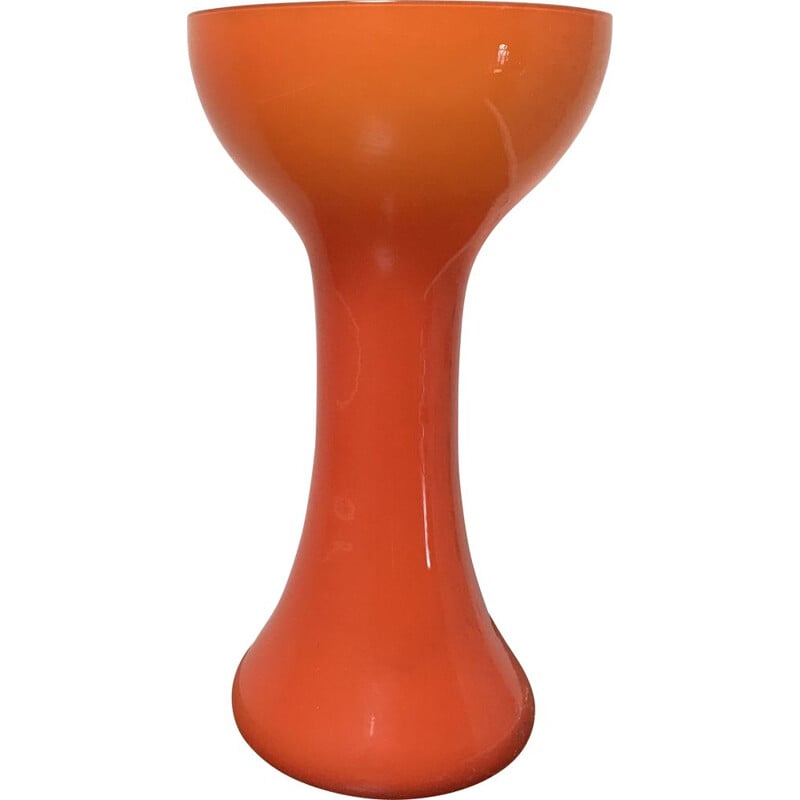 Vintage orange blown glass lamp, 1970