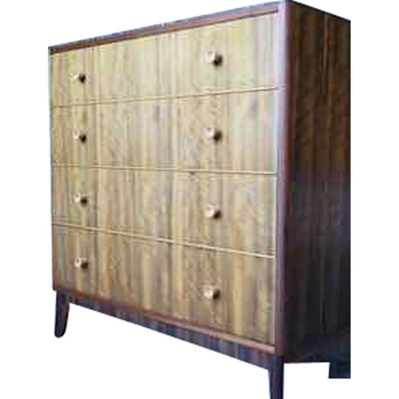 Mid Century Morris Of Glasgow Walnut Chest of Drawers