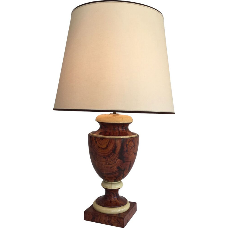 Vintage decorative lamp in lacquered wood, 1970