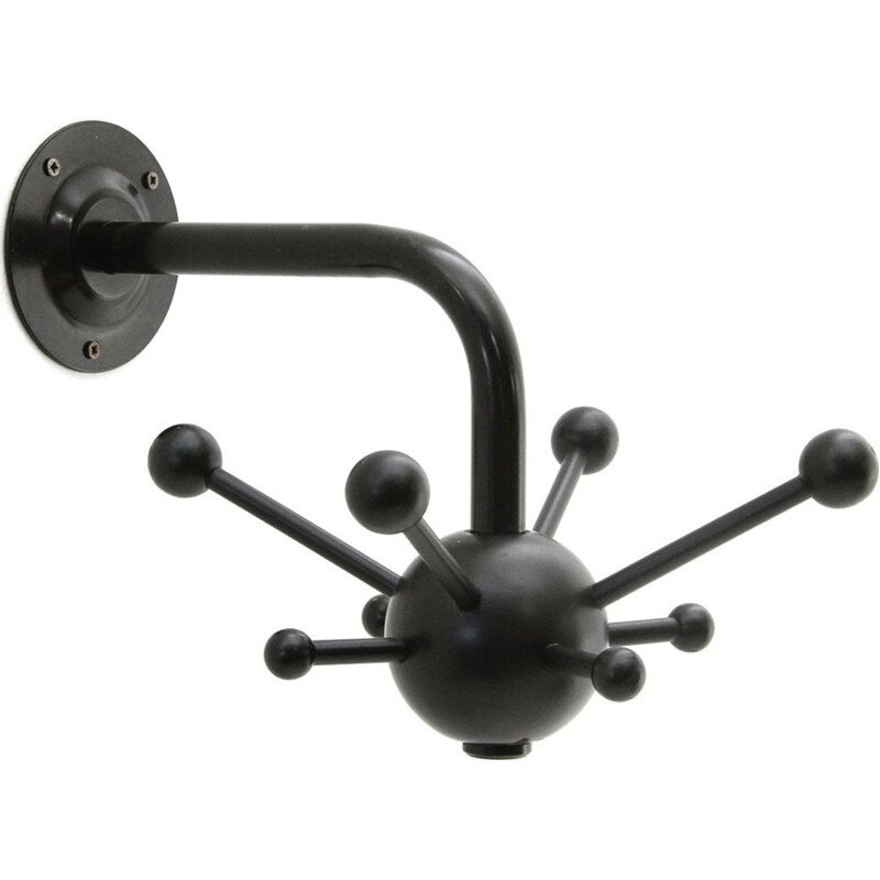 Vintage Black Wall Coat Hanger by Osvaldo Borsani 1960