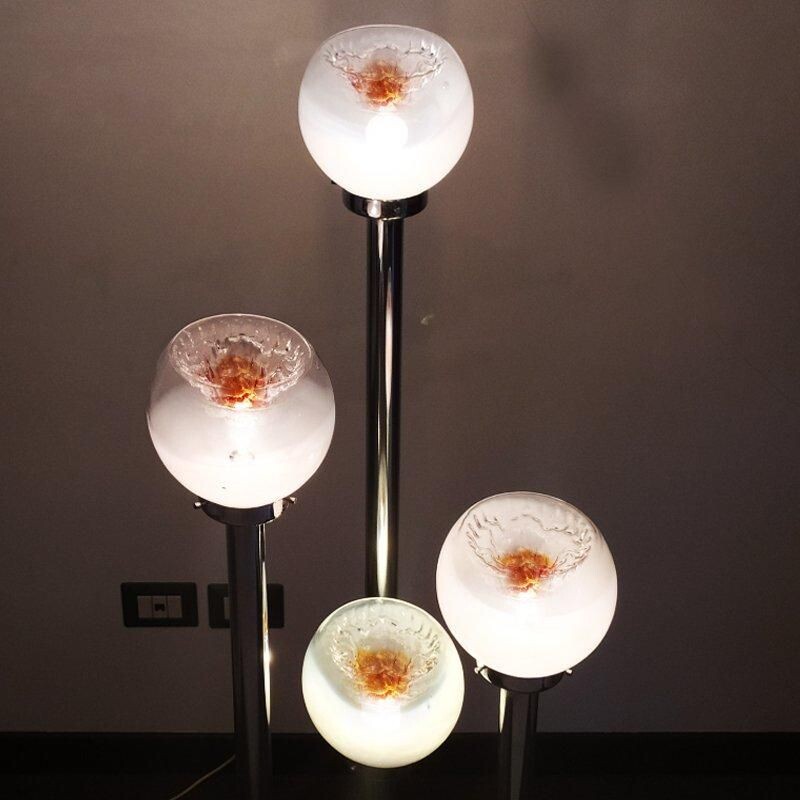 Lámpara de pie vintage de cristal de Murano de Toni Zuccheri para VeArt, Italia 1970