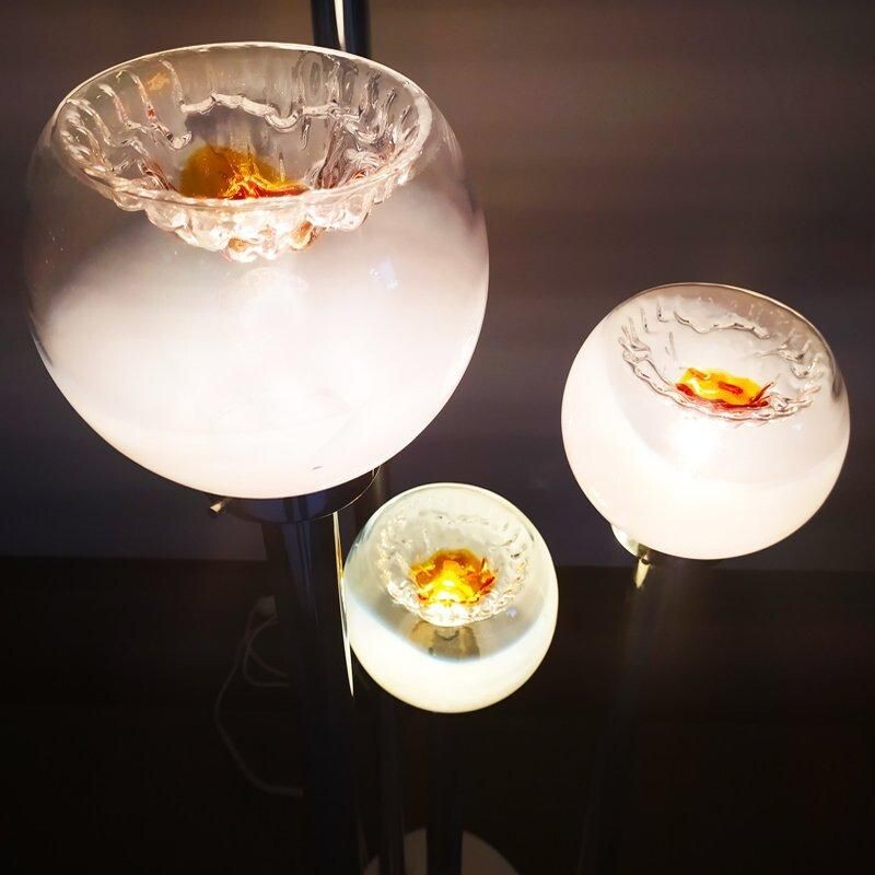 Lámpara de pie vintage de cristal de Murano de Toni Zuccheri para VeArt, Italia 1970