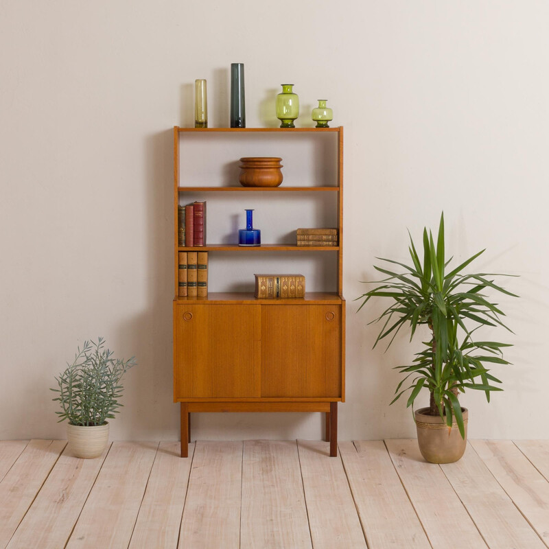 Vintage teak bookcase in teak Scandinavian 1970s