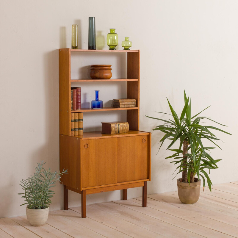 Vintage teak bookcase in teak Scandinavian 1970s