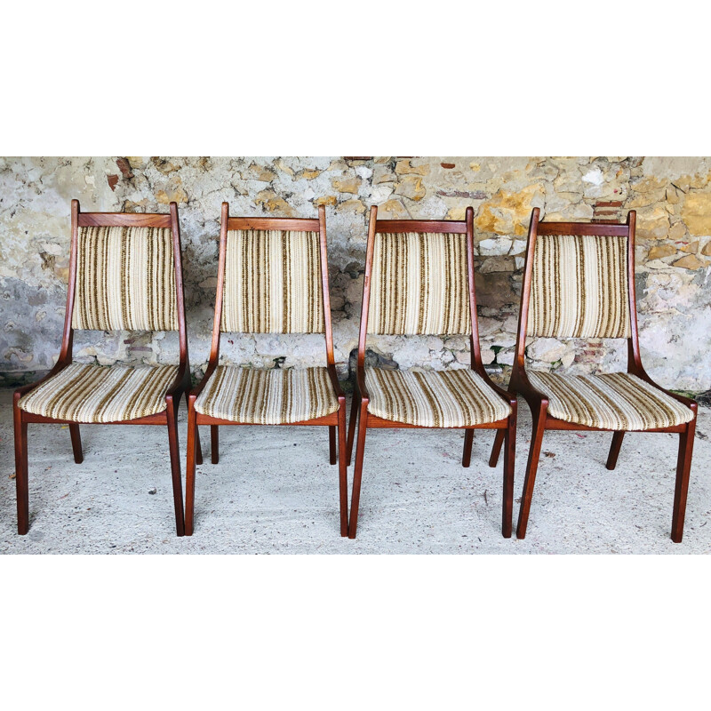 Conjunto de 4 cadeiras de teca vintage por R Huber
