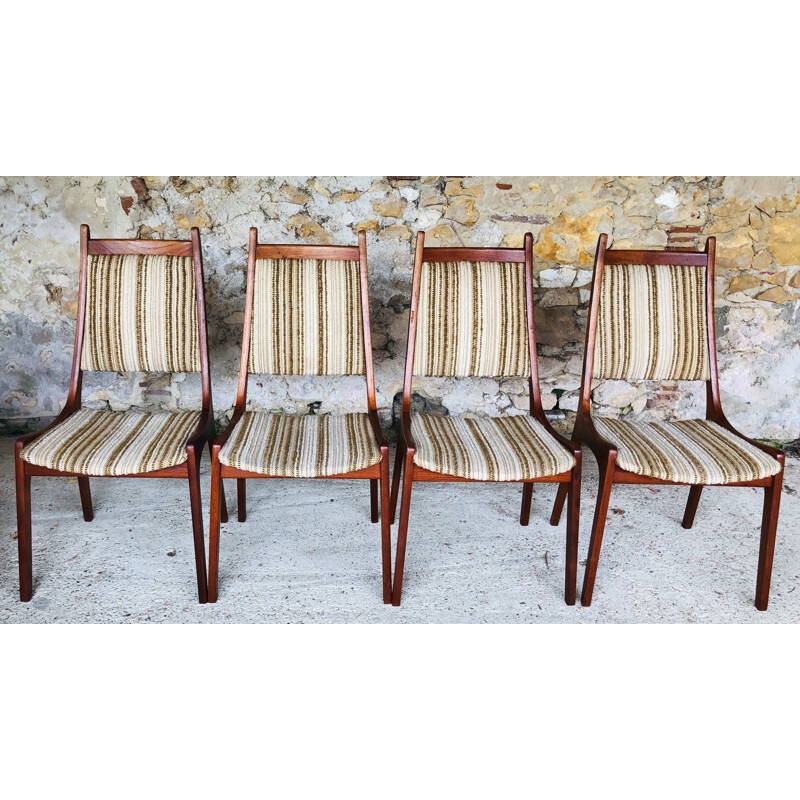 Set di 4 sedie vintage in teak di R Huber