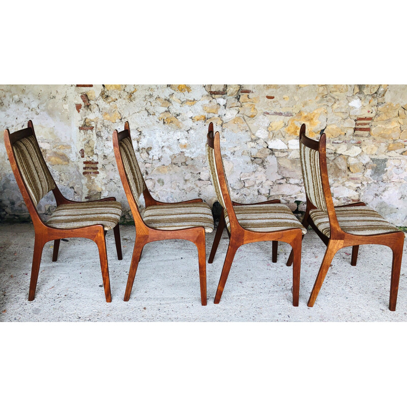 Ensemble de 4 chaises vintage en teck par R Huber&Co 1960
