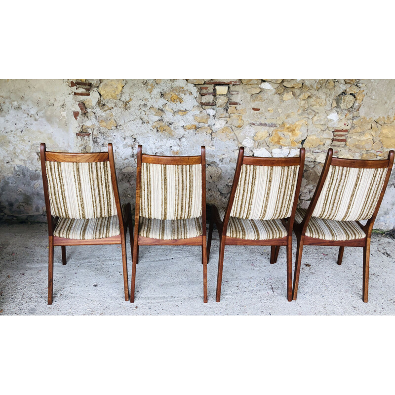 Ensemble de 4 chaises vintage en teck par R Huber&Co 1960