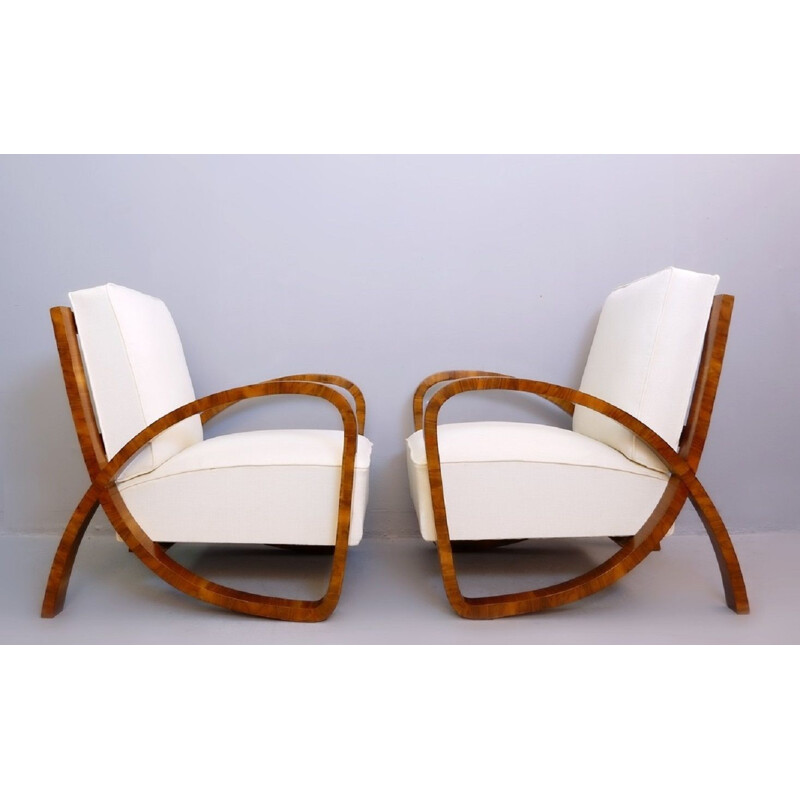 Pair of  Vintage Walnut Armchairs,Art Deco1930