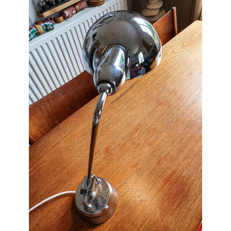 Vintage lamp Jumo 600 chrome plated, French 1950