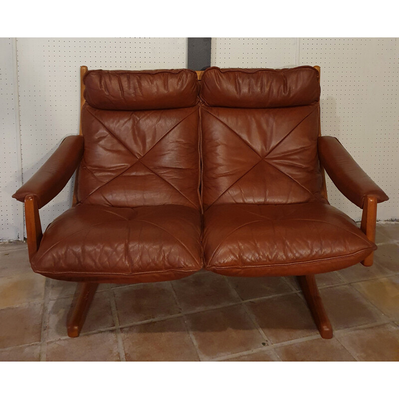 Salon Vintage De Soda Galvano Pour Lied Mobler - Teak &Scandinavian Leather 1960