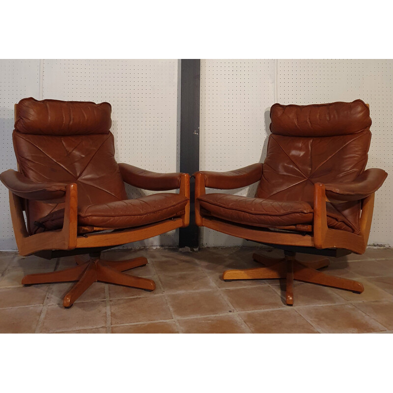 Salon Vintage De Soda Galvano Pour Lied Mobler - Teak &Scandinavian Leather 1960