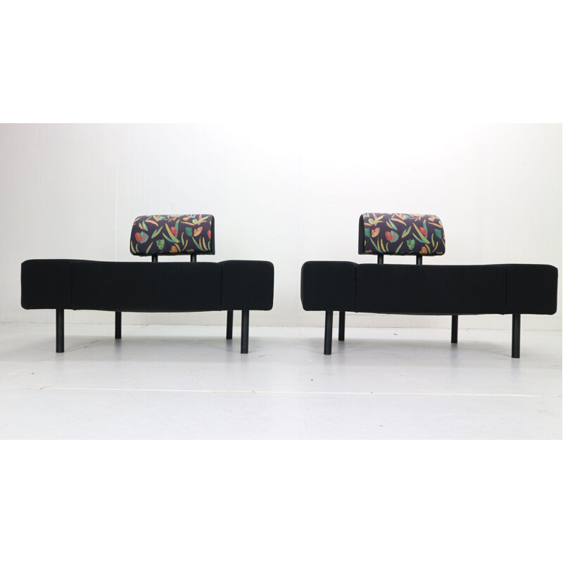 Pair of vintage Pouffe Garni Lounge Chairs by Rob Eckhardt For Pastoe Dutch 1986