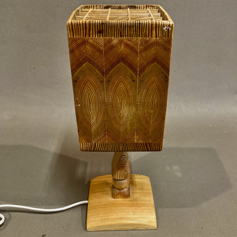 Vintage lamp solid wood Scandinavian 1950