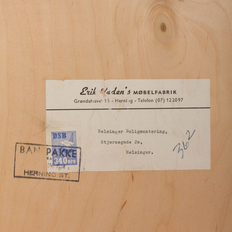 Commode vintage en teck à 6 tiroirs de la Mobelfabrik d'Erik Baden,1950
