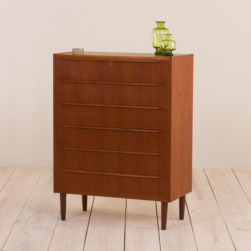 Vintage teak 6-drawer chest of drawers from Erik Baden's Mobelfabrik,1950s