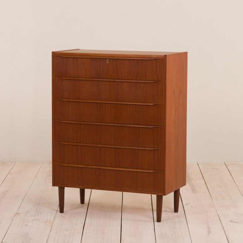 Vintage teak 6-drawer chest of drawers from Erik Baden's Mobelfabrik,1950s