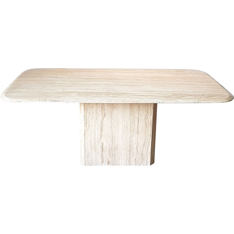 Vintage Rectangular travertine dining table, 1970s