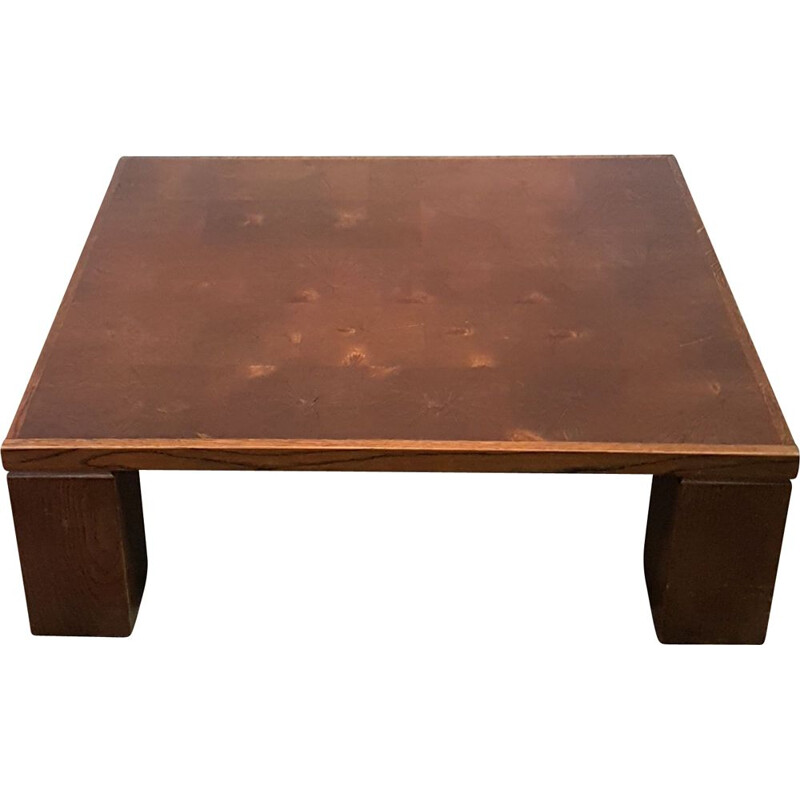 Vintage Oak brutalist coffee table by Middelboe and Lindum for Tranekaer, Denmark 1960s