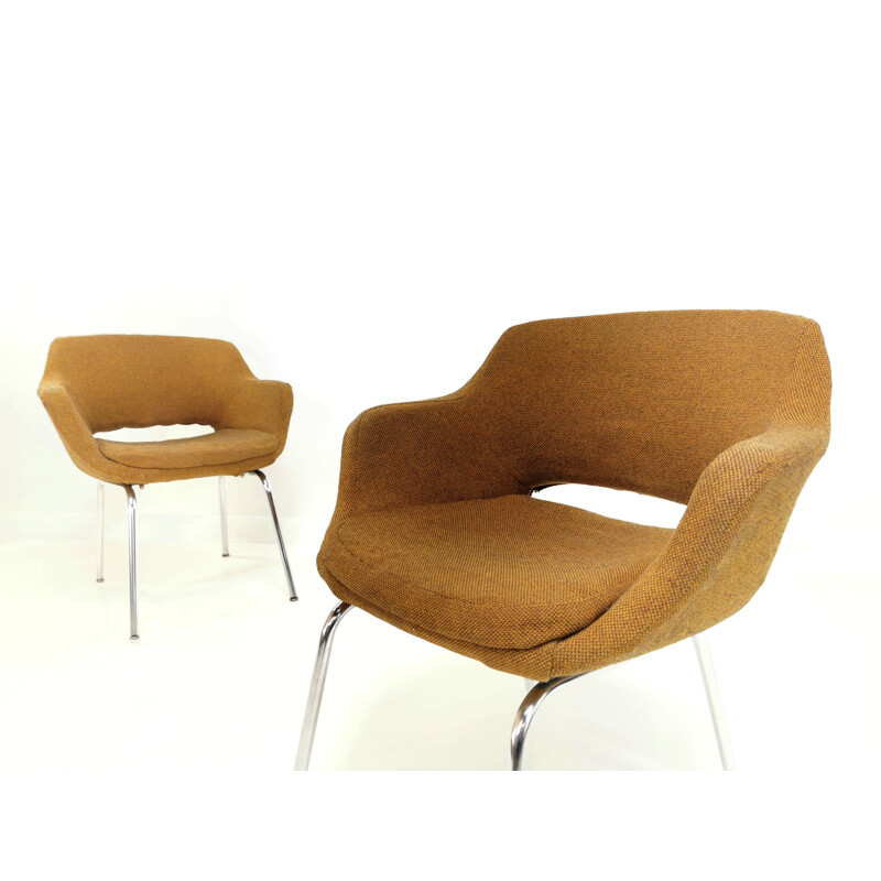 Pair of vintage armchairs in reinforced expanded foam, 1960s