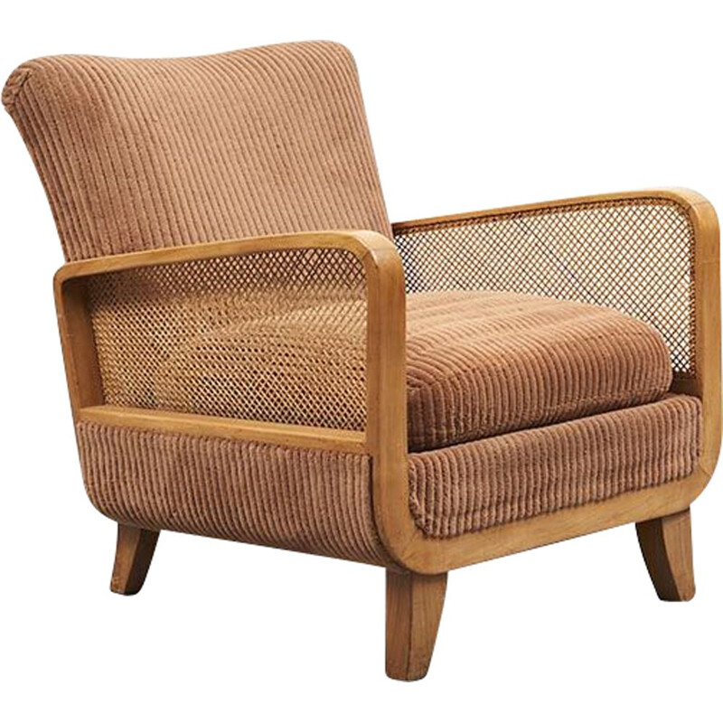 Vintage armchair canné Art Deco 1960