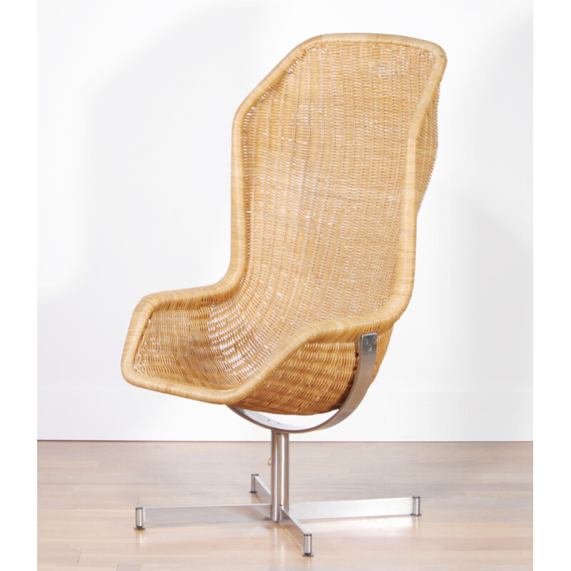 Fauteuil Rohé 736 vintage en rotin, Dirk van SLIEDRECHT - 1950