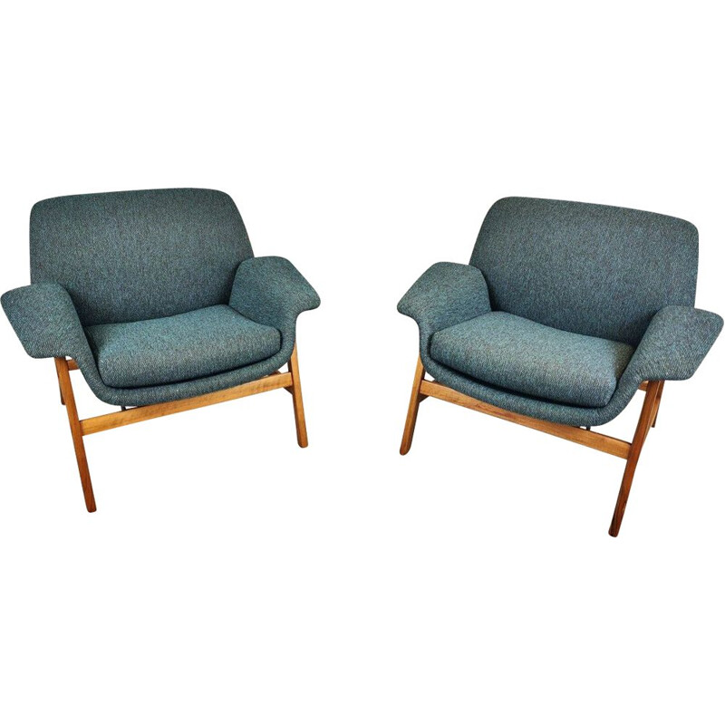 Pair Of Vintage Armchairs By Gianfranco Frattini, Italy 1960