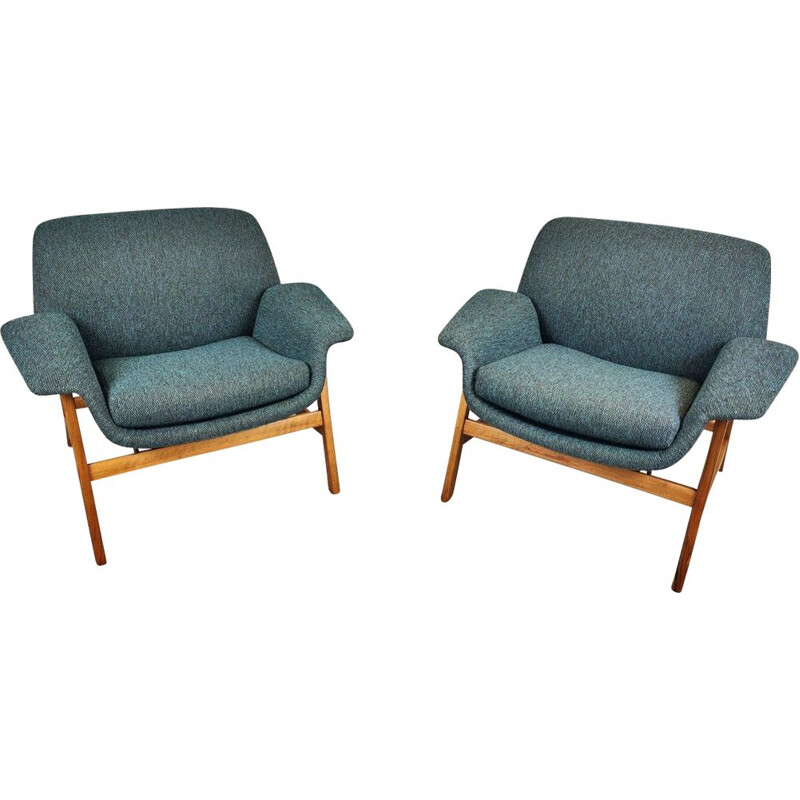 Paire De Fauteuils vintage  Par Gianfranco Frattini, Italie 1960