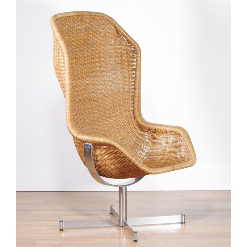 Fauteuil Rohé 736 vintage en rotin, Dirk van SLIEDRECHT - 1950