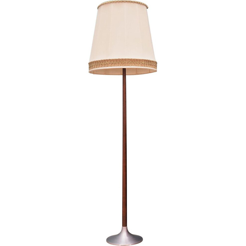 Lampadaire Vintage bois et tissu Danois 1960